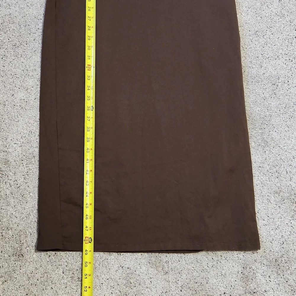 Frame Muscle Crew Organic Cotton Sleeveless Maxi Dress in Dark Chocolate Medium - Picture 9 of 11